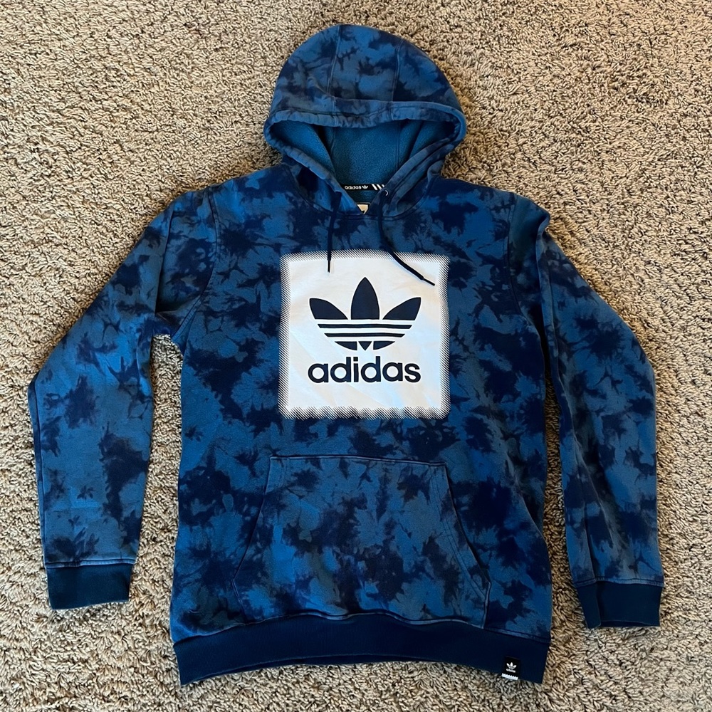 Large Adidas tie die hoodie